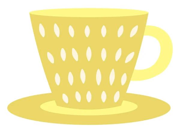 Mignonnes tasses bleues et jaunes isolées sur vecteur blanc — Image vectorielle