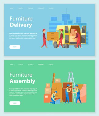 Furniture Delivery and Assembly Workers Website clipart