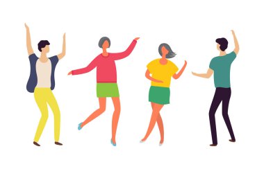 Dansçılar çift hareket, çift dans vektör