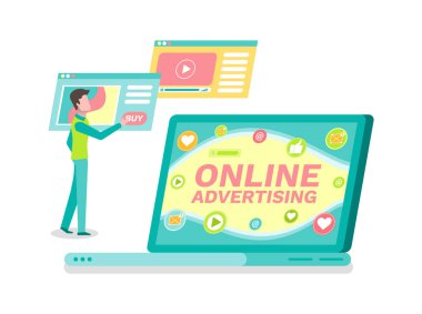 Çevrimiçi Reklam, Web sitesi ve Kullanıcı ile Laptop