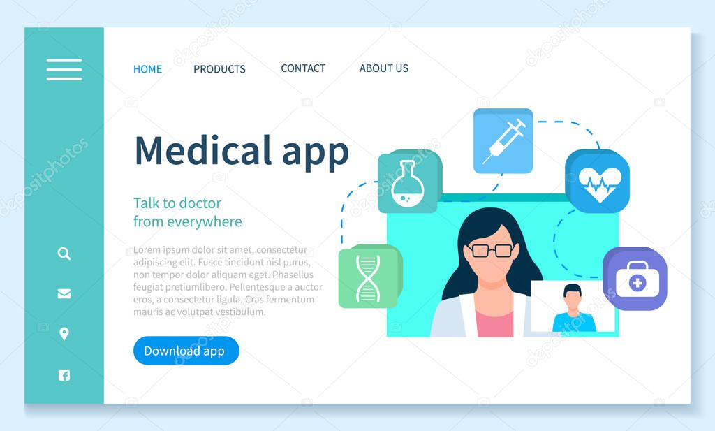 Consultation with Doctor Online Medical App Vector