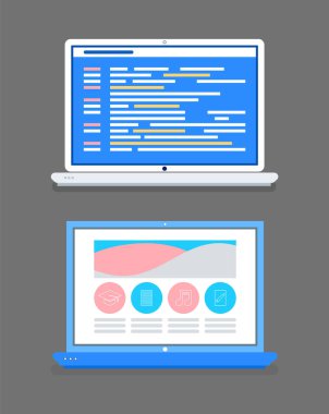 Simgeler Ayarlı Platform Çevrimiçi Kurslar Web Sitesi