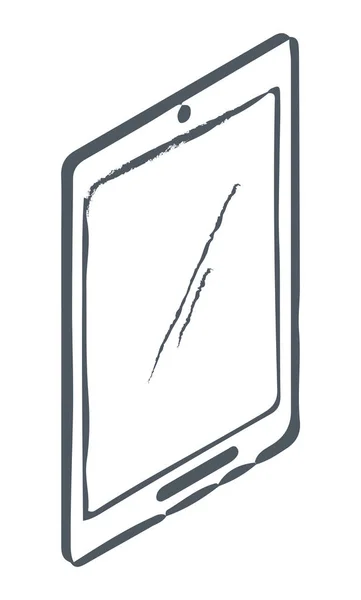 E-Commerce-Skizze Logo des Tablet-Gerätevektors — Stockvektor