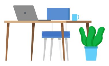 Bilgisayar Vektörlü Çin İş Mekanı