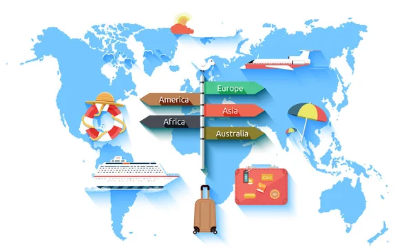 Zestaw ikon planowania wakacji i podróży — Stockvector