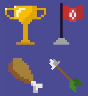 Pole, Chicken and Arrow Set 'te Kupa ve Bayrak