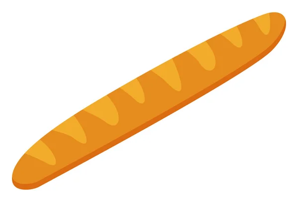 Long Loaf of Bread, French Baguette Meal Vector — Stock Vector