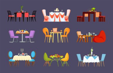 Restoran Masalarında Akşam Yemeği veya Düğün Ayarları