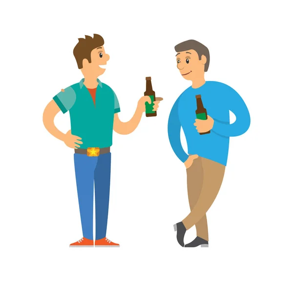 Männer mit Bierflasche, Disco-Club-Vektor — Stockvektor
