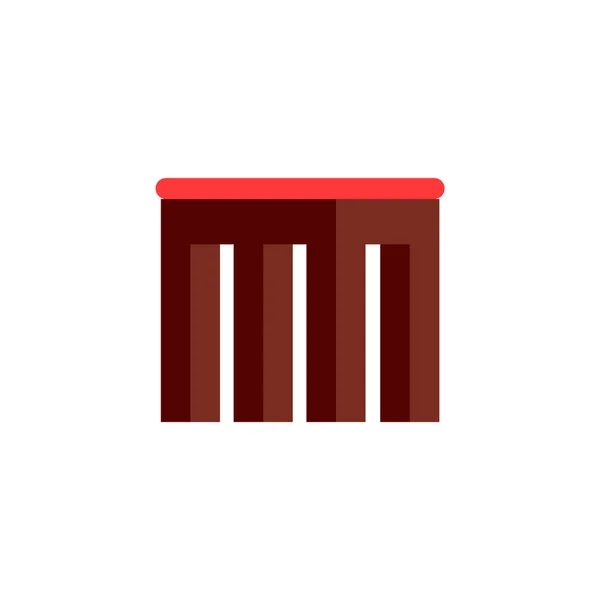 Square Wooden Small Stool with Soft Seat Vector — 스톡 벡터