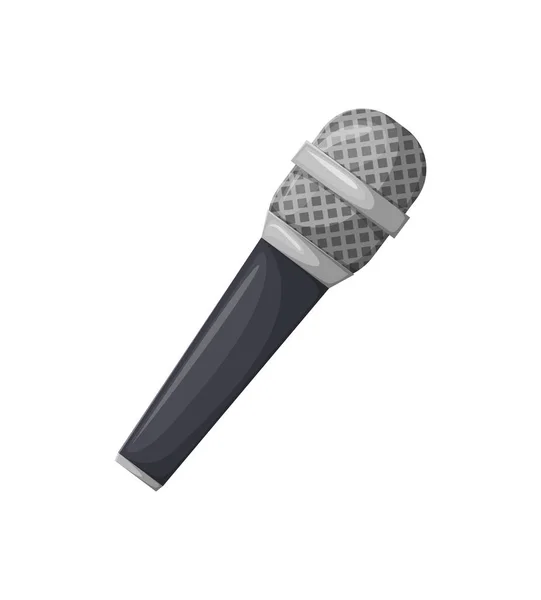 Mikrofon mit schwarzem Griff, Karaoke-Zeichen-Symbol — Stockvektor