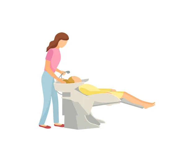 Spa Salon Hair Wash Client and Expert Icon Vector — Stock Vector