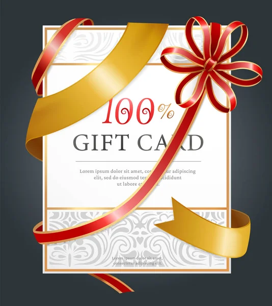 Gift Card, buono acquisto, coupon o certificato — Vettoriale Stock