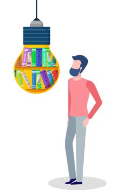 Eğitim Kitapları Vektörüyle Erkek Yaratıcı