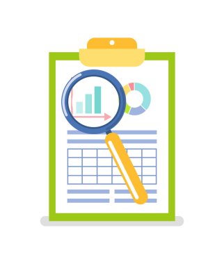 Büyüteç Altında Veri Tablosu Olan Pano