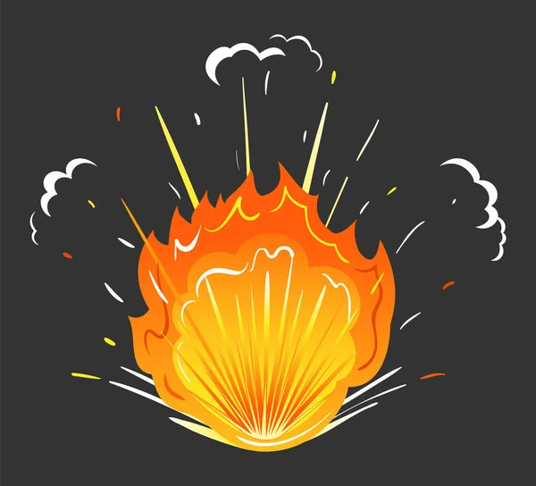 Flames and Sparkles, Explosion Icon Red Blaze — Stock Vector