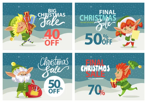 Velký prodej a slevy na Vánoce a Nový rok — Stockový vektor