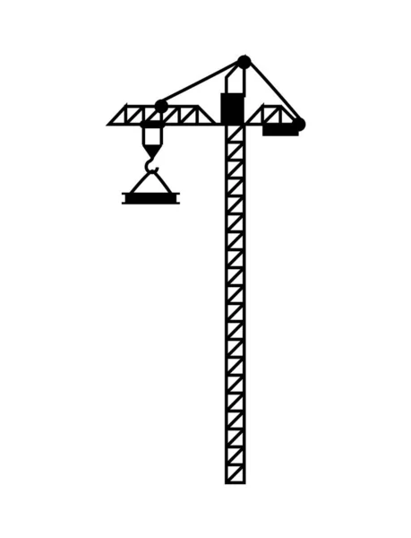 Кран с грузом, подъемное оборудование, строительный вектор — стоковый вектор