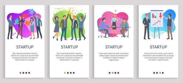 Presentación Startup de la estrategia del conjunto de empresas — Vector de stock