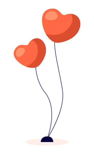 Ballons d'hélium en forme de coeur pour l'événement de célébration — Image vectorielle