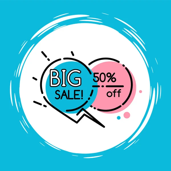 Big Sale and Clearance, Circle Promotion Poster — Stock vektor
