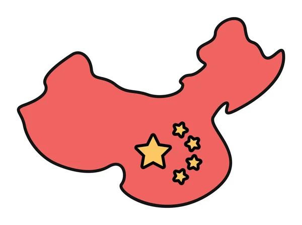 Nationell flagga i Kina och kinesiska markvektor — Stock vektor