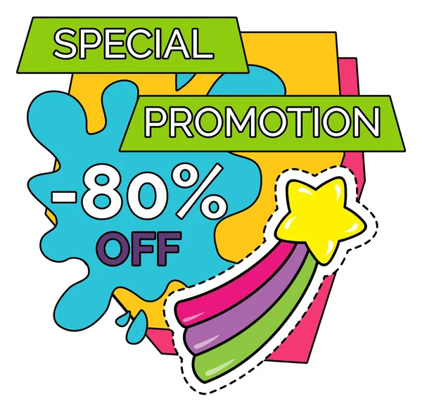 Special Promotion with Discounts, Sale for Holiday — ストックベクタ