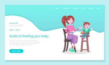 Bebeğinizi Besleme Rehberi, Anne ve Oğlu Web Sitesi Sayfası