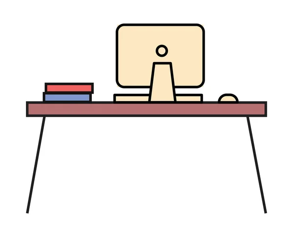 Arbeitsplatz mit Laptop für die Arbeit zu Hause und im Büro — Stockvektor