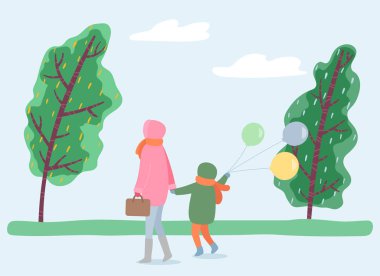 Anne ve Çocuk Park 'ta Geziniyor, Rüzgarlı Hava