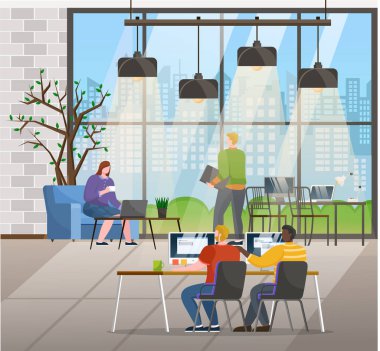 Business Corporation Coworking Characters Ofisi