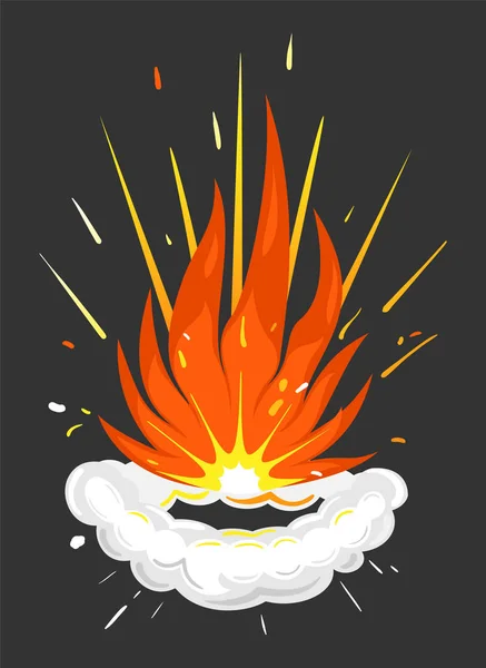 Explosion Fire and Smoke, Explosive Details Icon — Stockový vektor