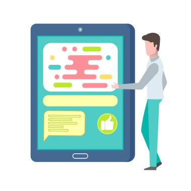 Phone Smartphone with Chatting Box and User Vector