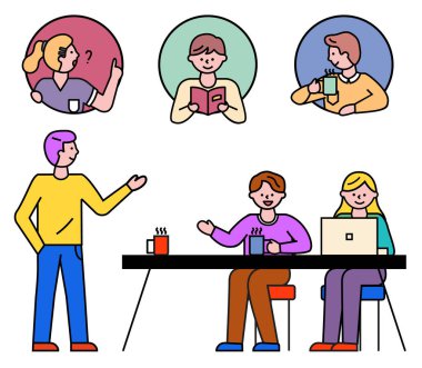 Teenagers or Adults Working on Project in Pair