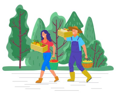 Man and Woman Working Farming Agriculture Industry