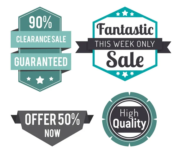 Fantastic Sale, Best Offer, Advertising Label — 스톡 벡터