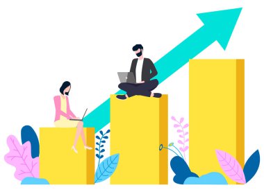 İşçi İş Fikri, Yükselen Grafik, Başarı Vektörü