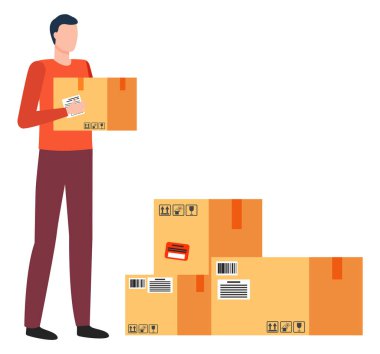Postanede Kurye olarak çalışan adam, Paket Kutuları