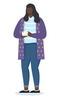 Kadın Pozu, Kişi Tut Bardağı Kahve ya da Çay ile