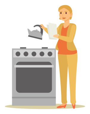 Hamile Bayan Aşçı ve Evde İş Kadını