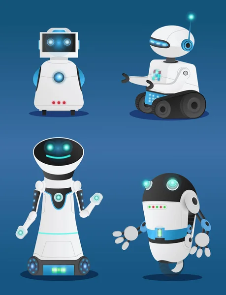 Robots and Innovative Models of Humanoids Set — Stock Vector