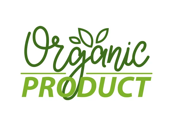 Organic Product Simple Label Isolated Green Logo — Stok Vektör