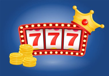 Casino Element, Roulette and Jackpot, Coins Vector