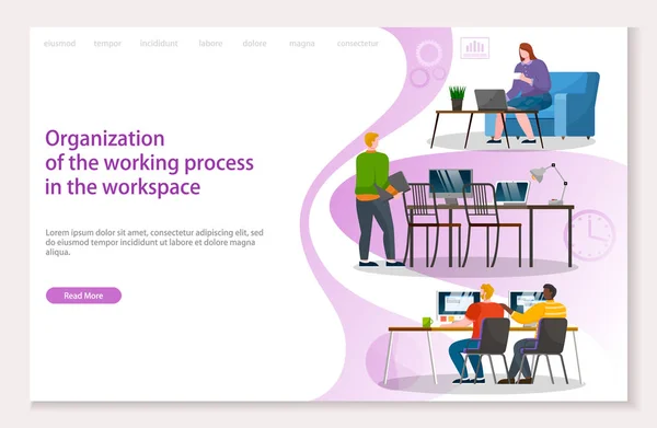 Organization of Working Process and Workspace — Stock vektor