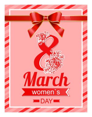 Selam Kartpostal 8 Mart, Kadın Kartı Vektörü