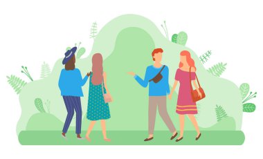 Couple Walking in Park People and Green Foliage