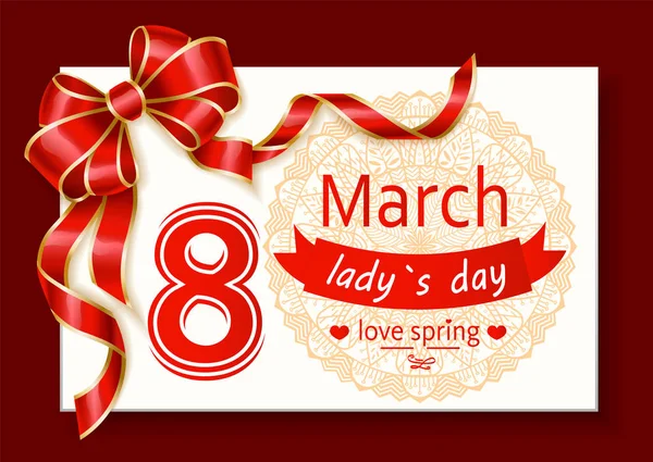 Greeting with Women Holiday, Gift Card on 8 March