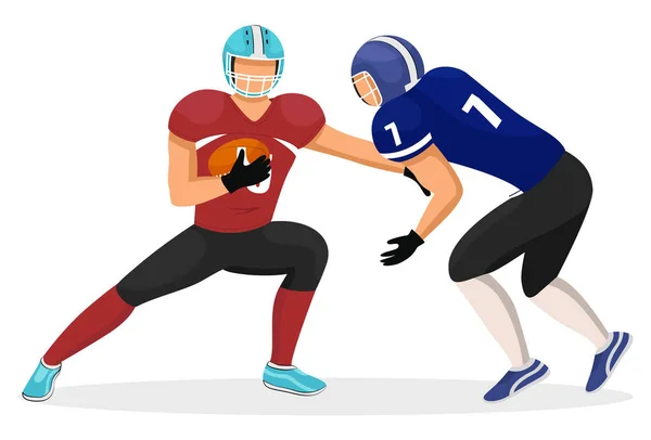 Attack on Opponent, Men Play in American Football — Stok Vektör