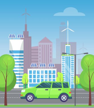 Şehir Otobanı, Şehir Manzarası ve Ağaçlardaki Minivan