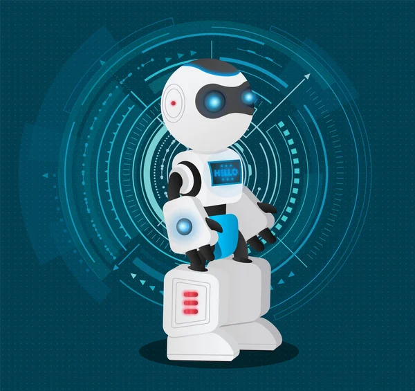 Intelligence artificielle, machine robotique futuriste — Image vectorielle